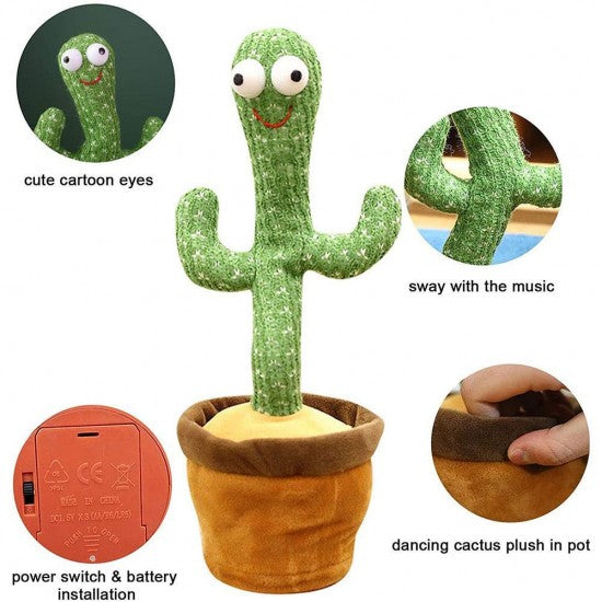 Jucărie Interactivă: Cactus cu Lumini și Acumulator - Cântă, Dansează și Imită pentru Ore Nesfârșite de Distracție