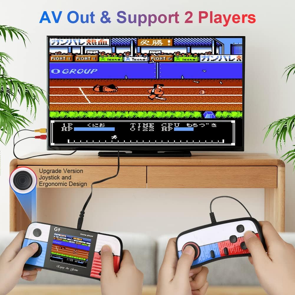 Consolă Portabilă Dual Play: Distracție Neîntreruptă cu Mini Controller și Ieșiri TV Out