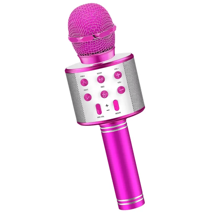 Microfon Karaoke pentru Copii: Conexiune Bluetooth, Acumulator si difuzor încorporat | Compatibil cu iOS și Android