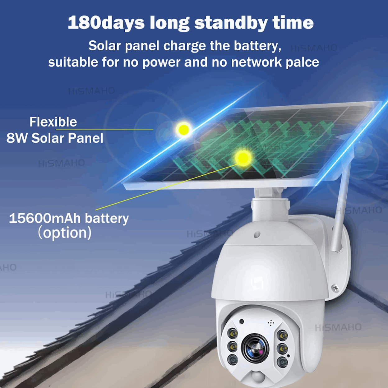 Camera de supraveghere wireless cu panou solar, 1080p, WiFi/4G, 355°, infrarosu