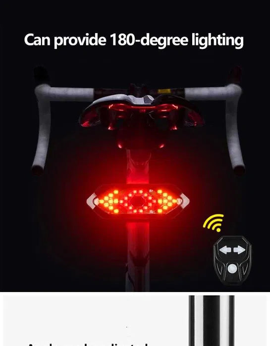 Semnal bicicleta cu stop si telecomanda wireless, incarcare USB