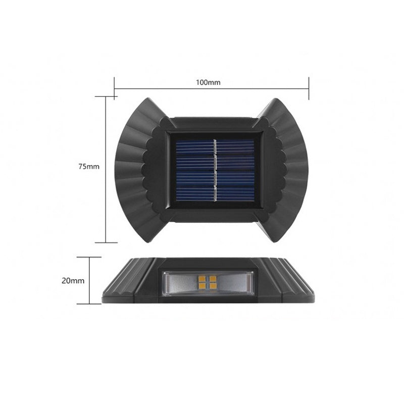 Set 4 lampi solare exterioare pentru perete, iluminare sus-jos