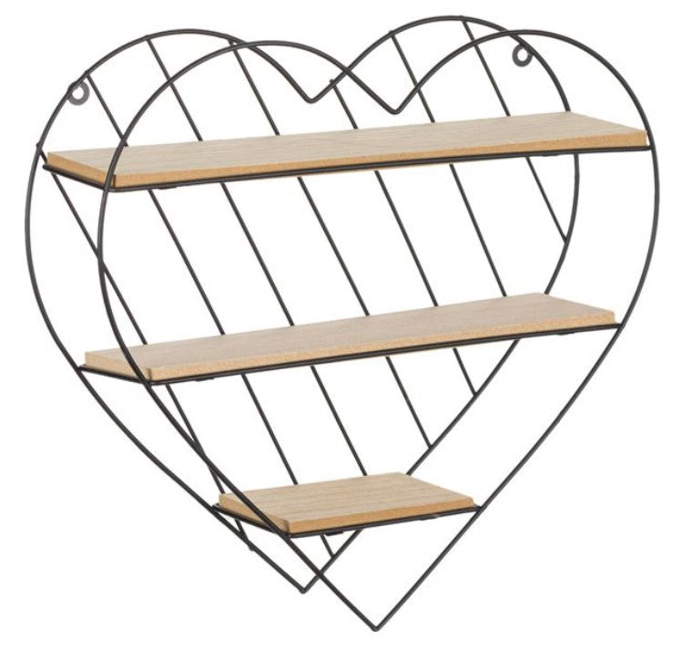 Raft decorativ in forma de inima cu 3 polite