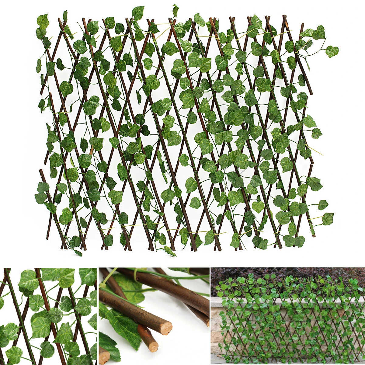 Gard viu artificial extensibil, vesnic verde, 220x70 sau 120x120