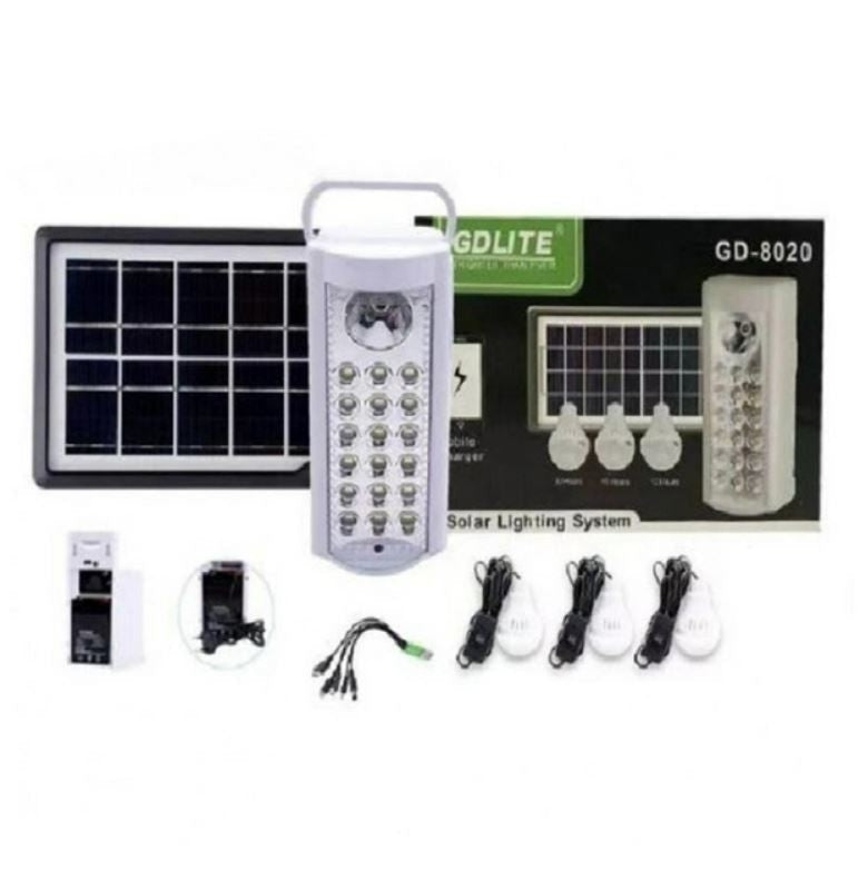 Kit Solar GD-8020 cu 3 becuri incluse