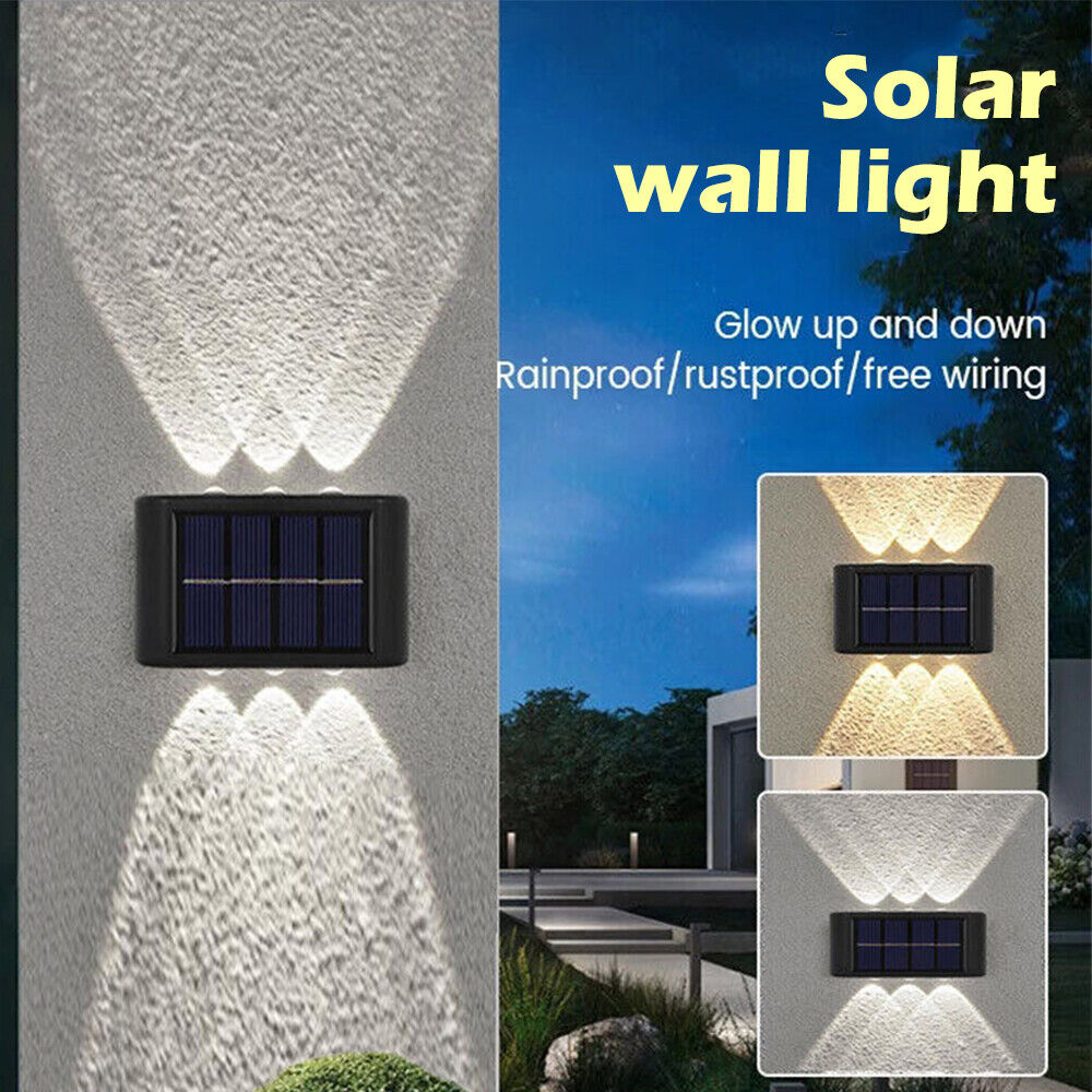 Set 2 lampi solare de perete cu iluminare sus si jos 10 leduri