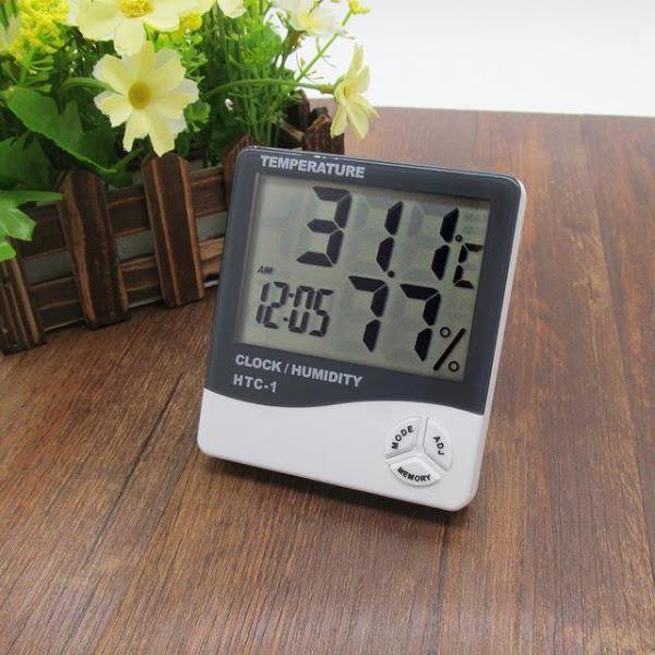 Termohigrometru digital 3 in 1 cu ceas, alarma, calendar, termometru - senzor de umiditate