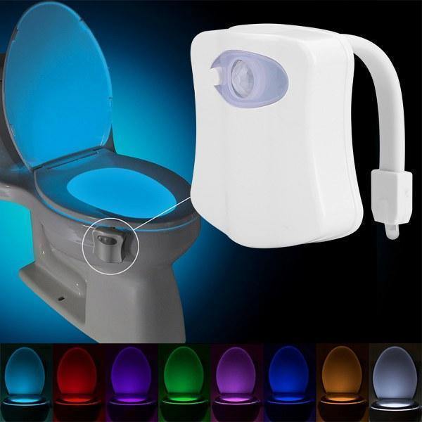 Led pentru vasul de toaleta cu senzor infrarosu de miscare si 8 lumini